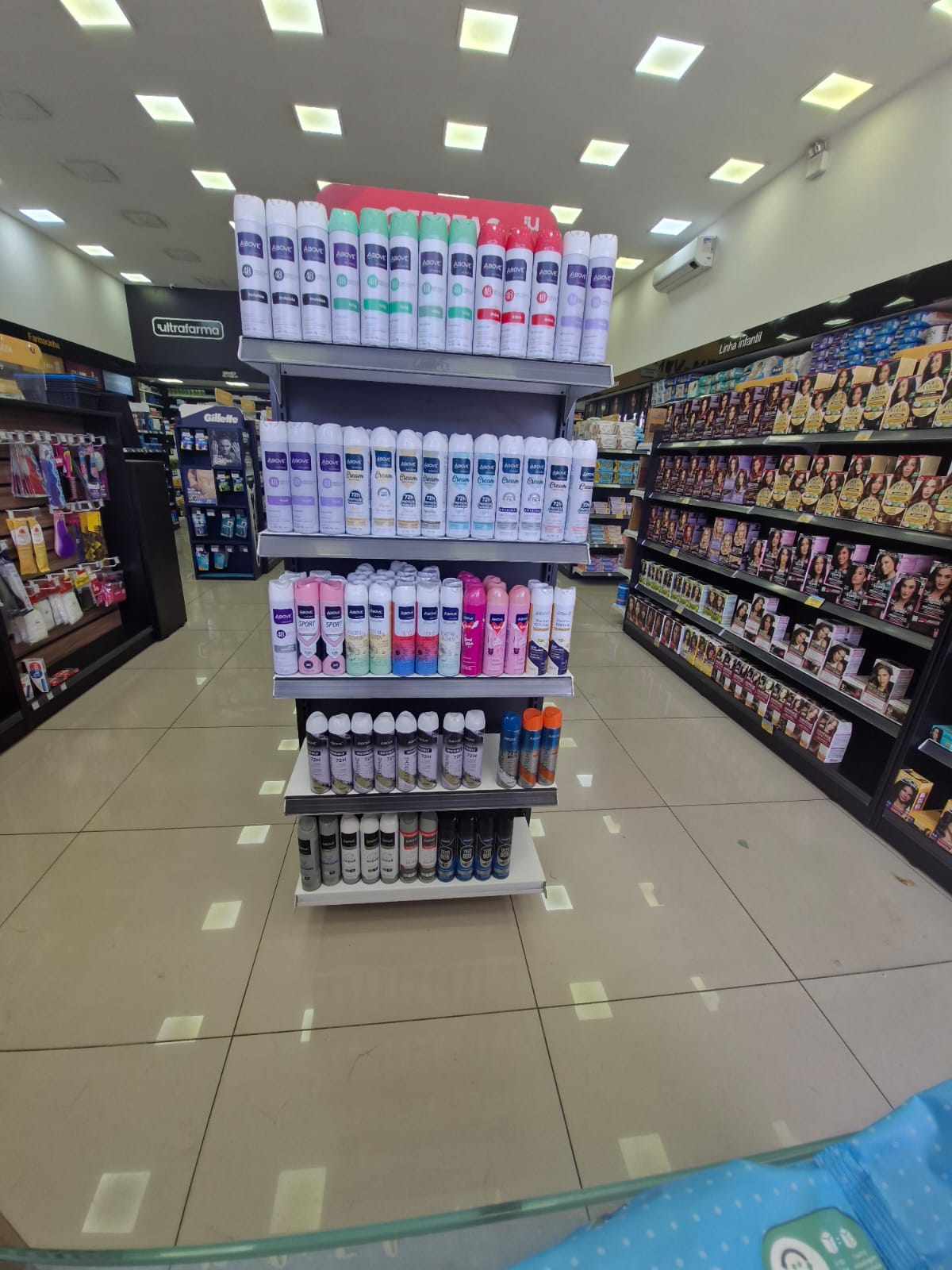 Seção de cosméticos e higiene